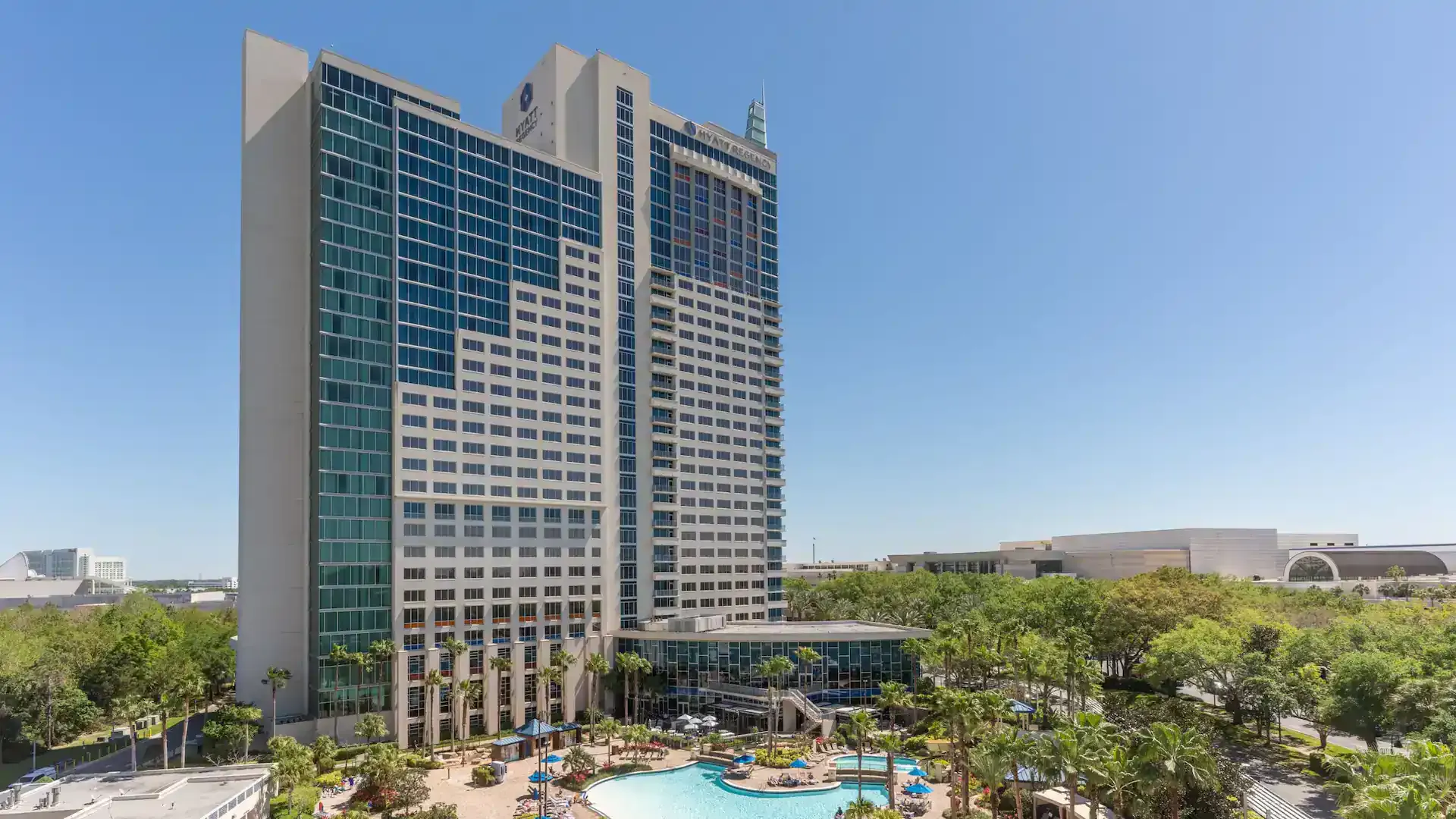The Hyatt Regency Orlando, the headquarters hotel